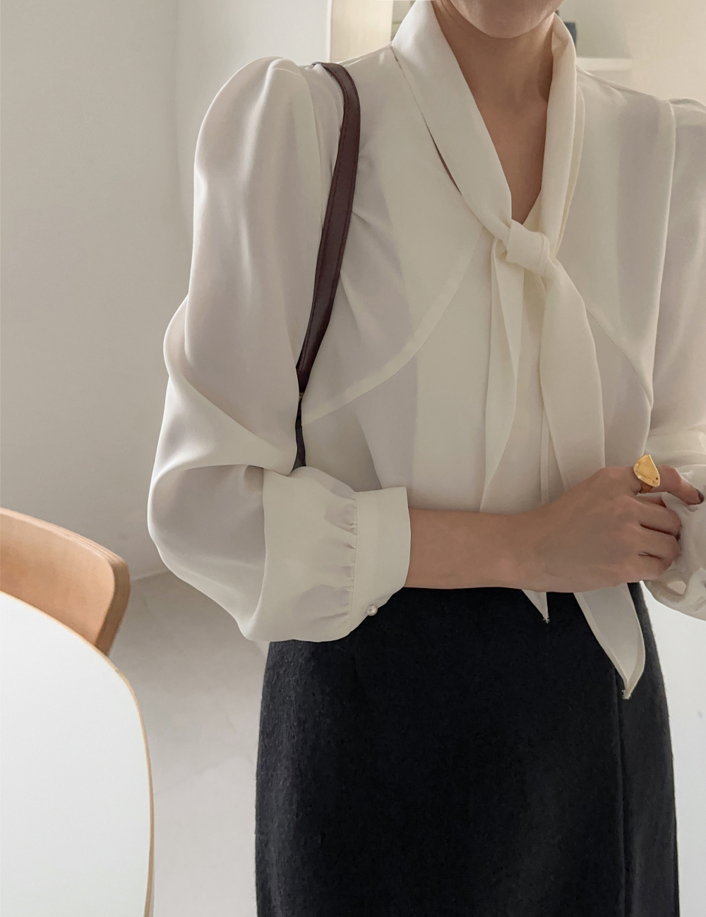 氣質蝴蝶結綁帶襯衫,KOREA,351195,氣質蝴蝶結綁帶襯衫,領500,999免運