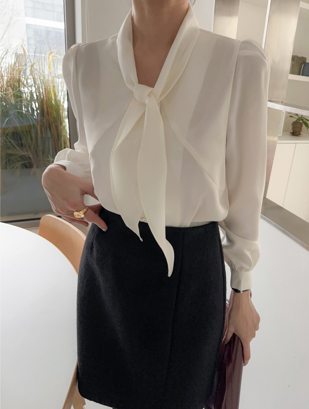 氣質蝴蝶結綁帶襯衫,KOREA,351195,氣質蝴蝶結綁帶襯衫,領500,999免運