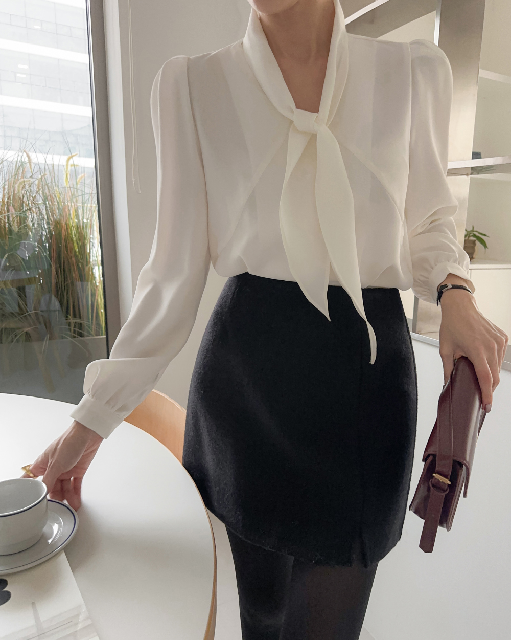 氣質蝴蝶結綁帶襯衫,KOREA,351195,氣質蝴蝶結綁帶襯衫,領500,999免運