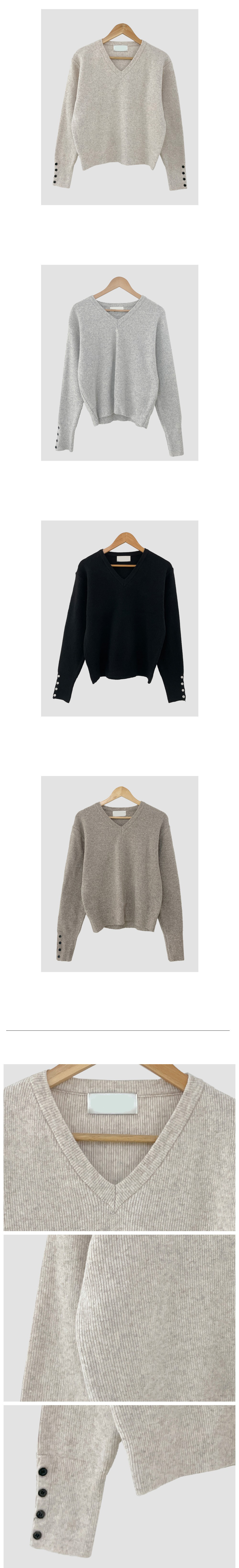 袖釦V領針織上衣,KOREA,348401,袖釦V領針織上衣,周新品優惠,NEWARRIVAL