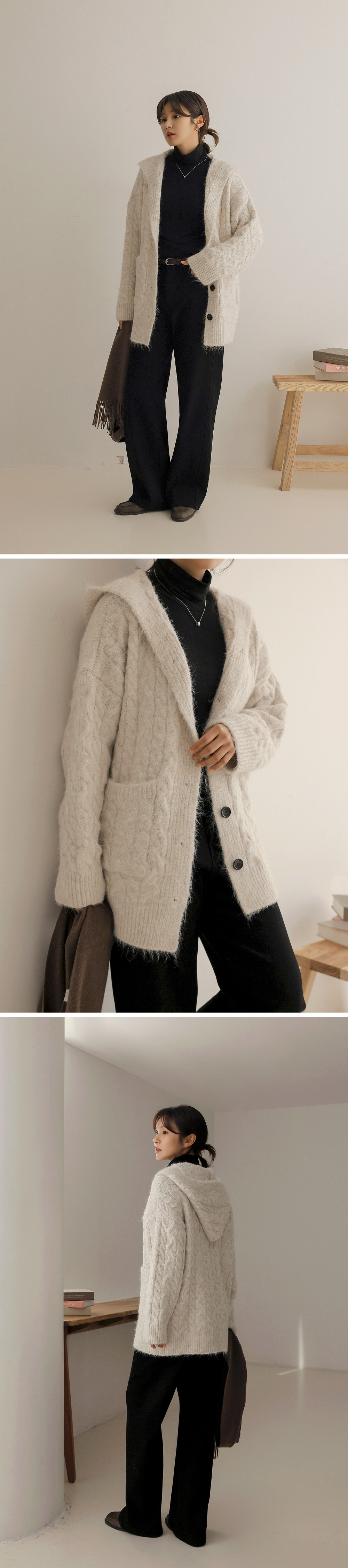 麻花針織連帽毛衣外套,KOREA,350053,麻花針織連帽毛衣外套,周新品優惠,NEWARRIVAL