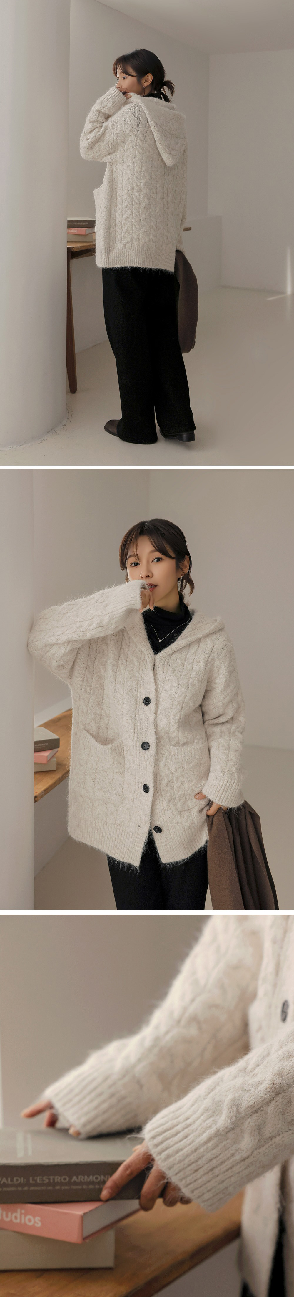 麻花針織連帽毛衣外套,KOREA,350053,麻花針織連帽毛衣外套,周新品優惠,NEWARRIVAL