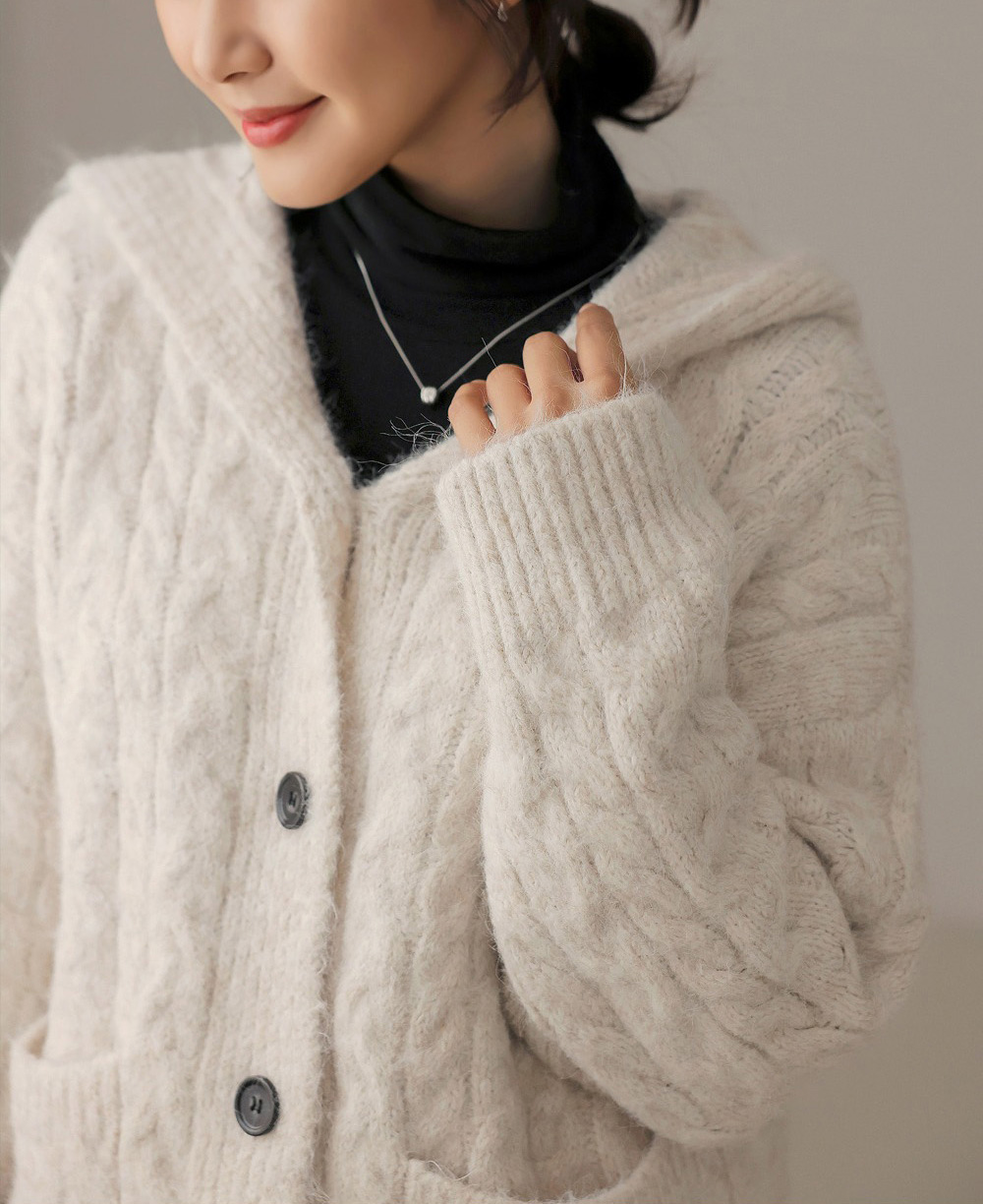 麻花針織連帽毛衣外套,KOREA,350053,麻花針織連帽毛衣外套,周新品優惠,NEWARRIVAL