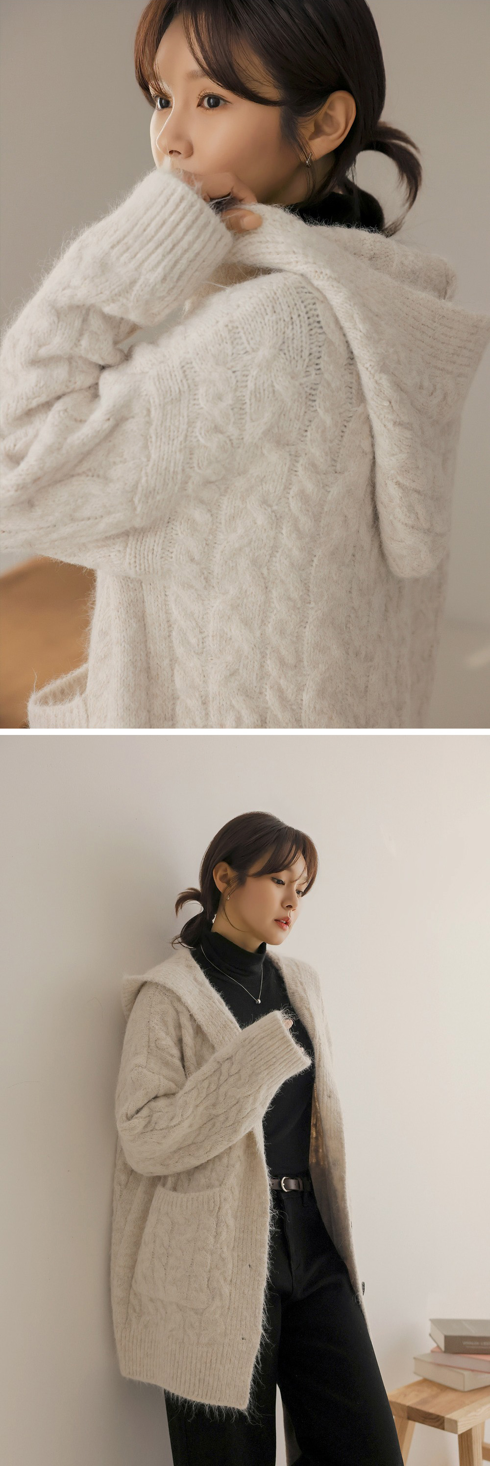 麻花針織連帽毛衣外套,KOREA,350053,麻花針織連帽毛衣外套,周新品優惠,NEWARRIVAL