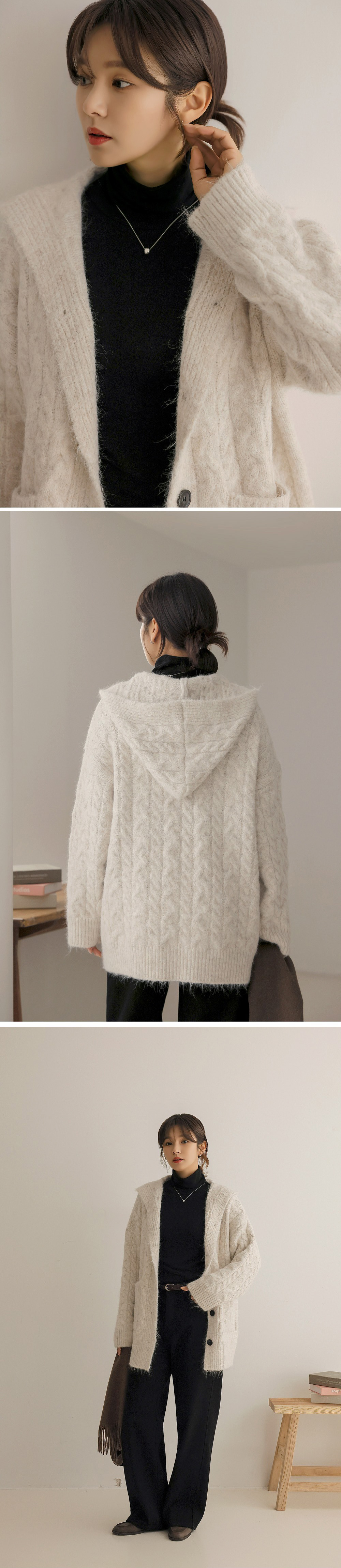 麻花針織連帽毛衣外套,KOREA,350053,麻花針織連帽毛衣外套,周新品優惠,NEWARRIVAL