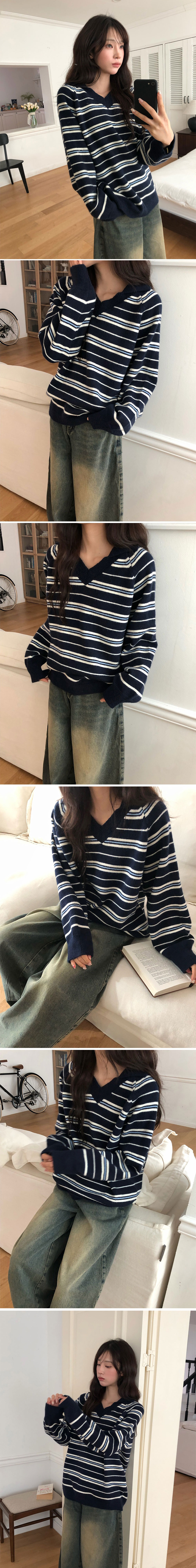 小翻領條紋針織上衣,KOREA,350350,小翻領條紋針織上衣,周新品優惠,NEWARRIVAL