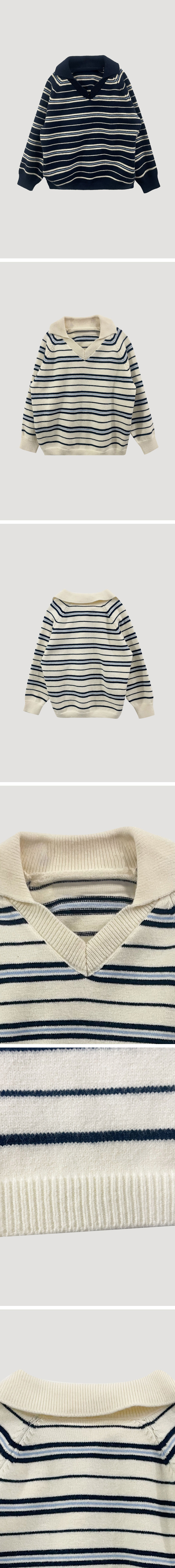 小翻領條紋針織上衣,KOREA,350350,小翻領條紋針織上衣,周新品優惠,NEWARRIVAL