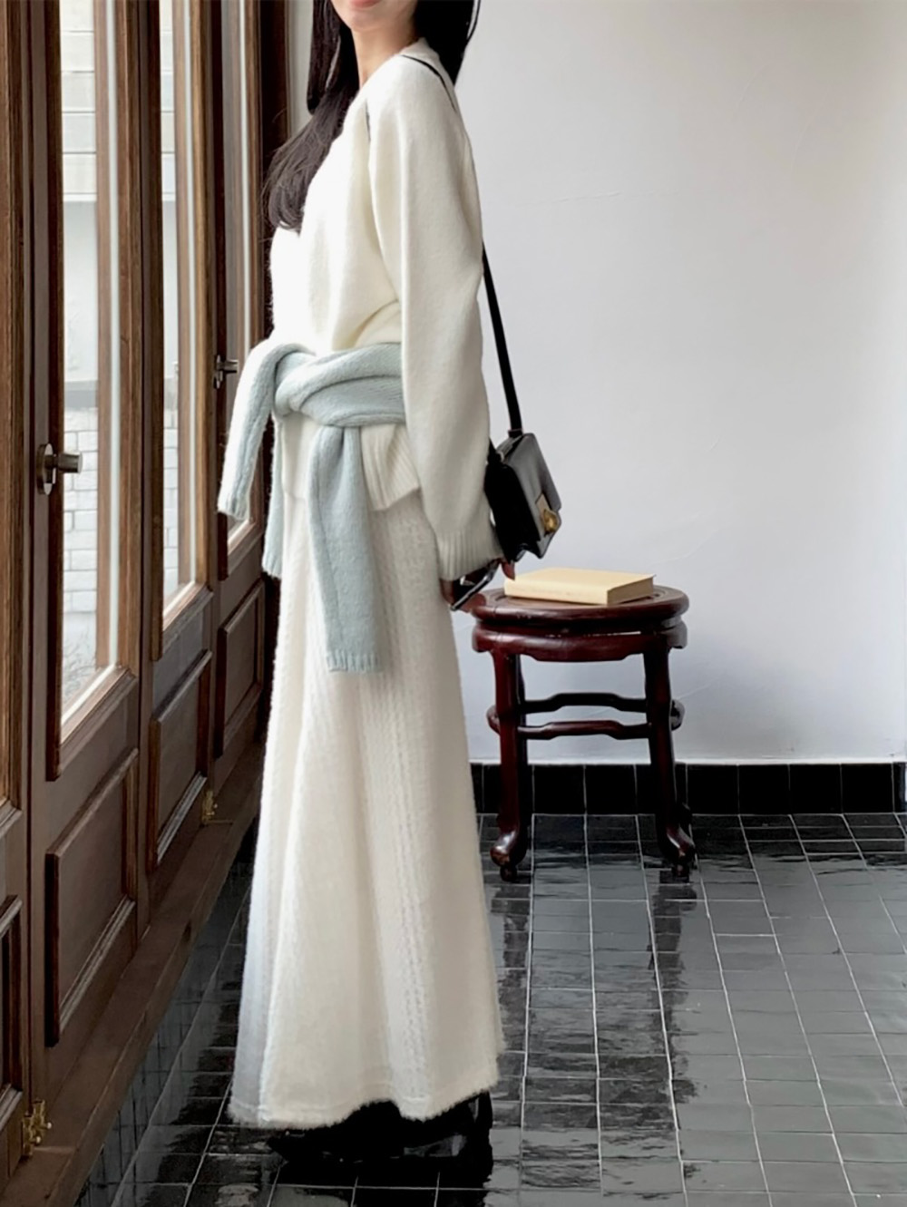 鬆緊腰立體織紋長裙,KOREA,350363,鬆緊腰立體織紋長裙,周新品優惠,NEWARRIVAL