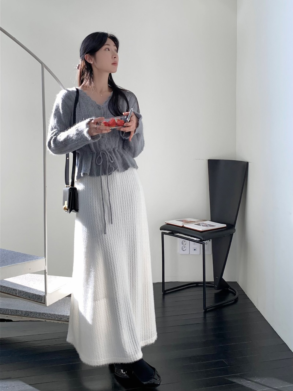 鬆緊腰立體織紋長裙,KOREA,350363,鬆緊腰立體織紋長裙,周新品優惠,NEWARRIVAL