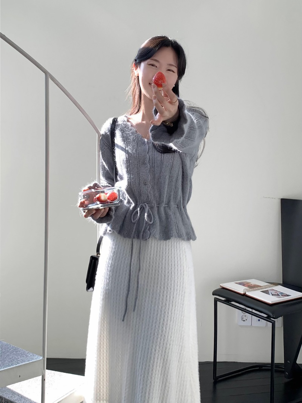 鬆緊腰立體織紋長裙,KOREA,350363,鬆緊腰立體織紋長裙,周新品優惠,NEWARRIVAL