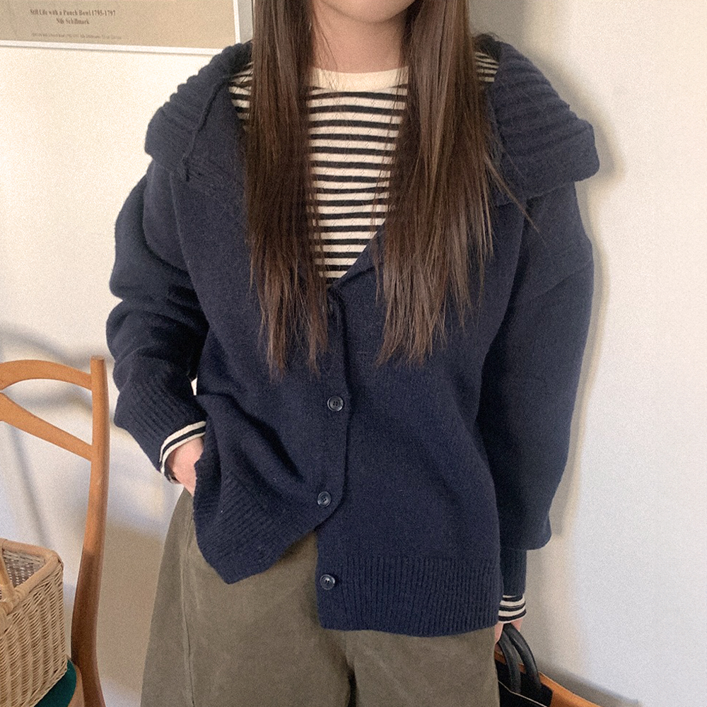 羊毛混紡連帽針織外套