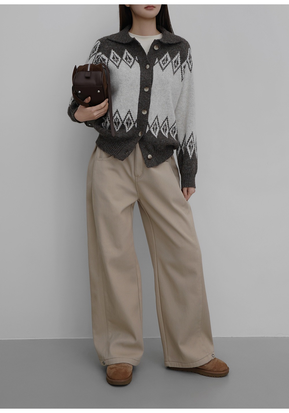 緹花圖案翻領針織外套,KOREA,351215,緹花圖案翻領針織外套,周新品優惠,NEWARRIVAL