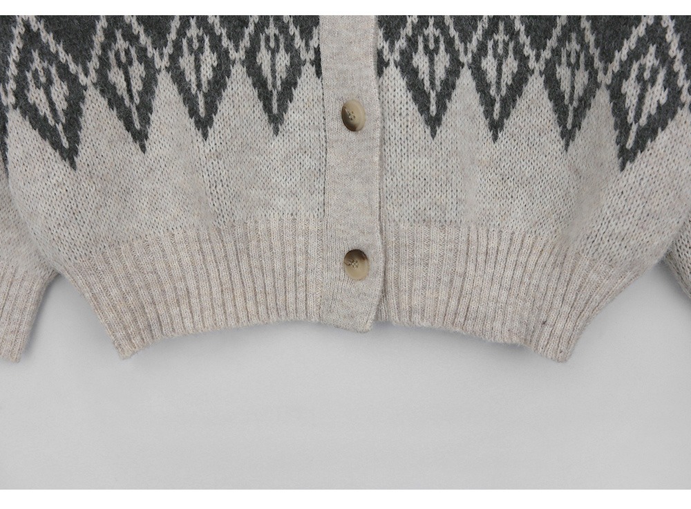 緹花圖案翻領針織外套,KOREA,351215,緹花圖案翻領針織外套,周新品優惠,NEWARRIVAL