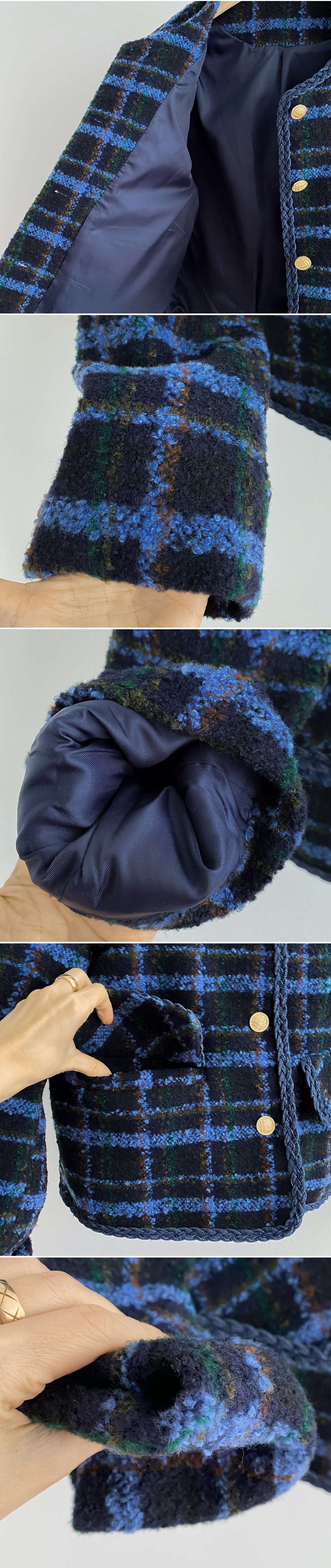 精緻格紋粗花呢外套,KOREA,354586,精緻格紋粗花呢外套,領500,999免運