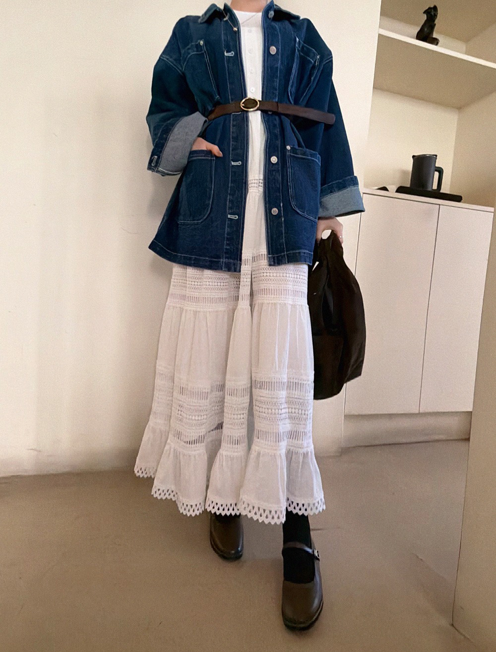 經典寬鬆牛仔夾克外套,KOREA,354627,經典寬鬆牛仔夾克外套,領500,999免運