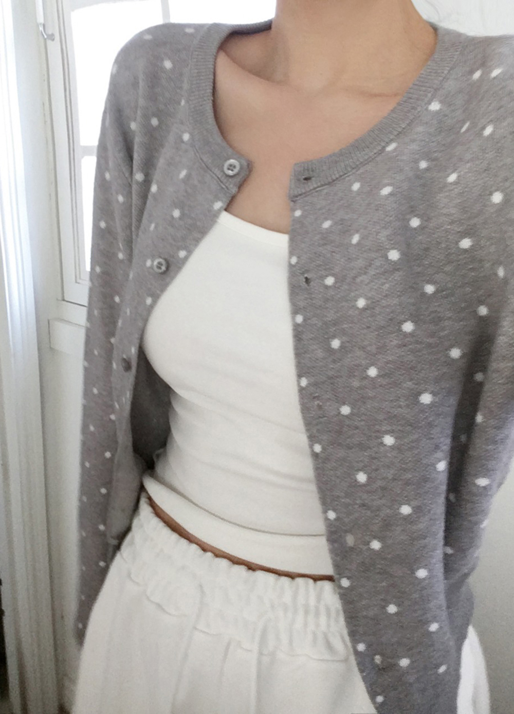 滿版點點圓領針織外套,KOREA,354692,滿版點點圓領針織外套,領500,999免運