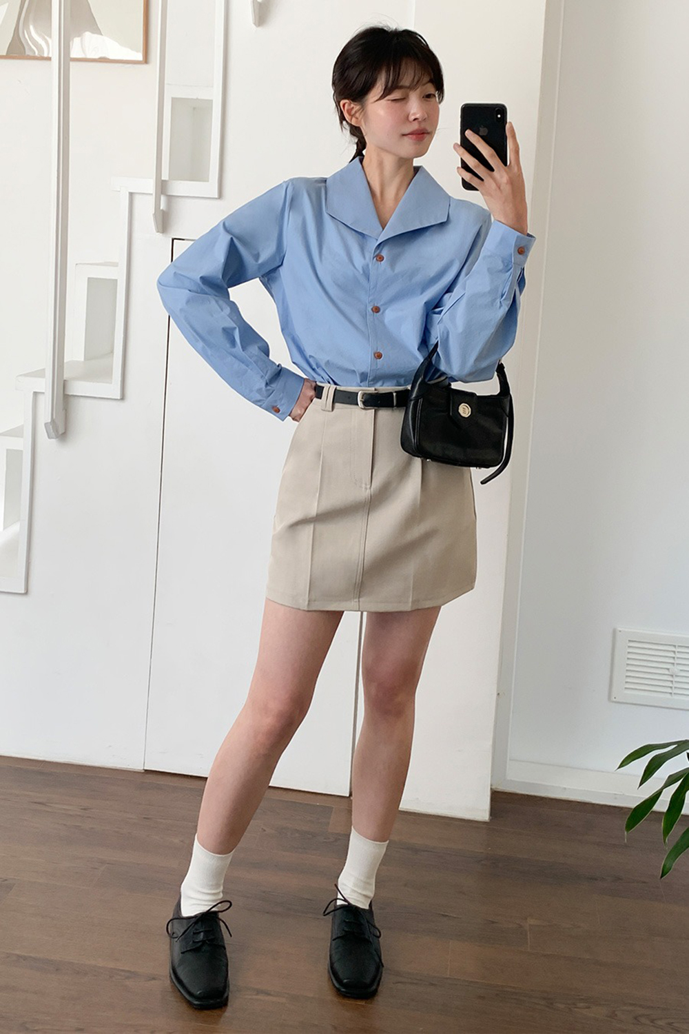氣質百搭西裝感短裙,KOREA,354719,氣質百搭西裝感短裙,領500,999免運