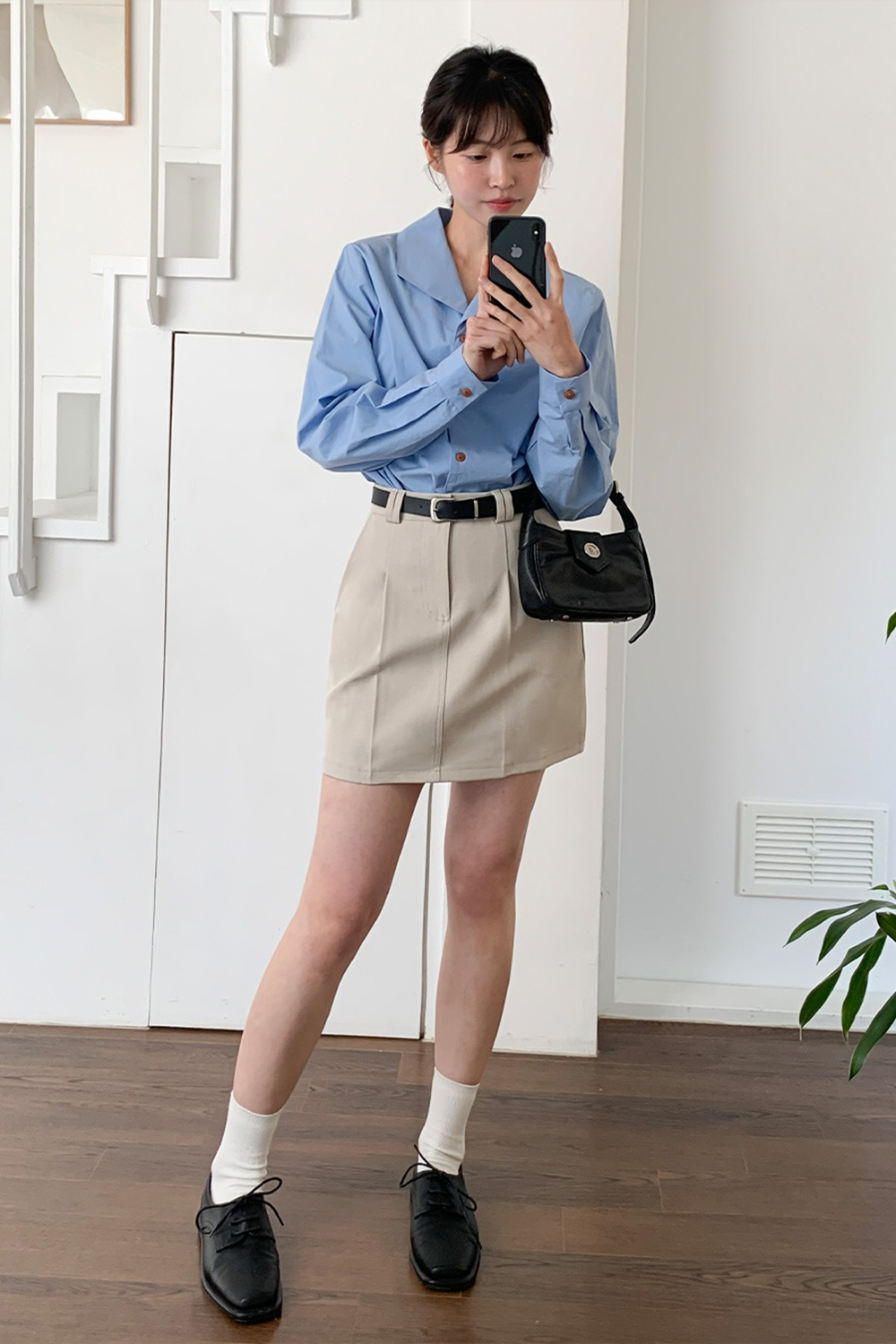 氣質百搭西裝感短裙,KOREA,354719,氣質百搭西裝感短裙,領500,999免運