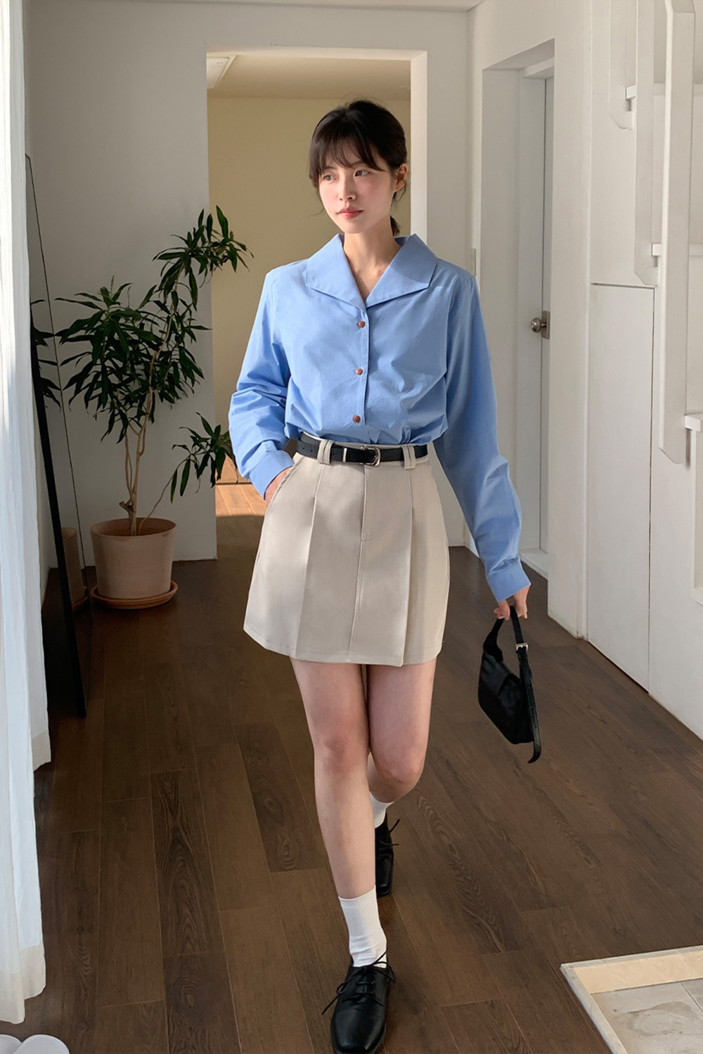 氣質百搭西裝感短裙,KOREA,354719,氣質百搭西裝感短裙,領500,999免運