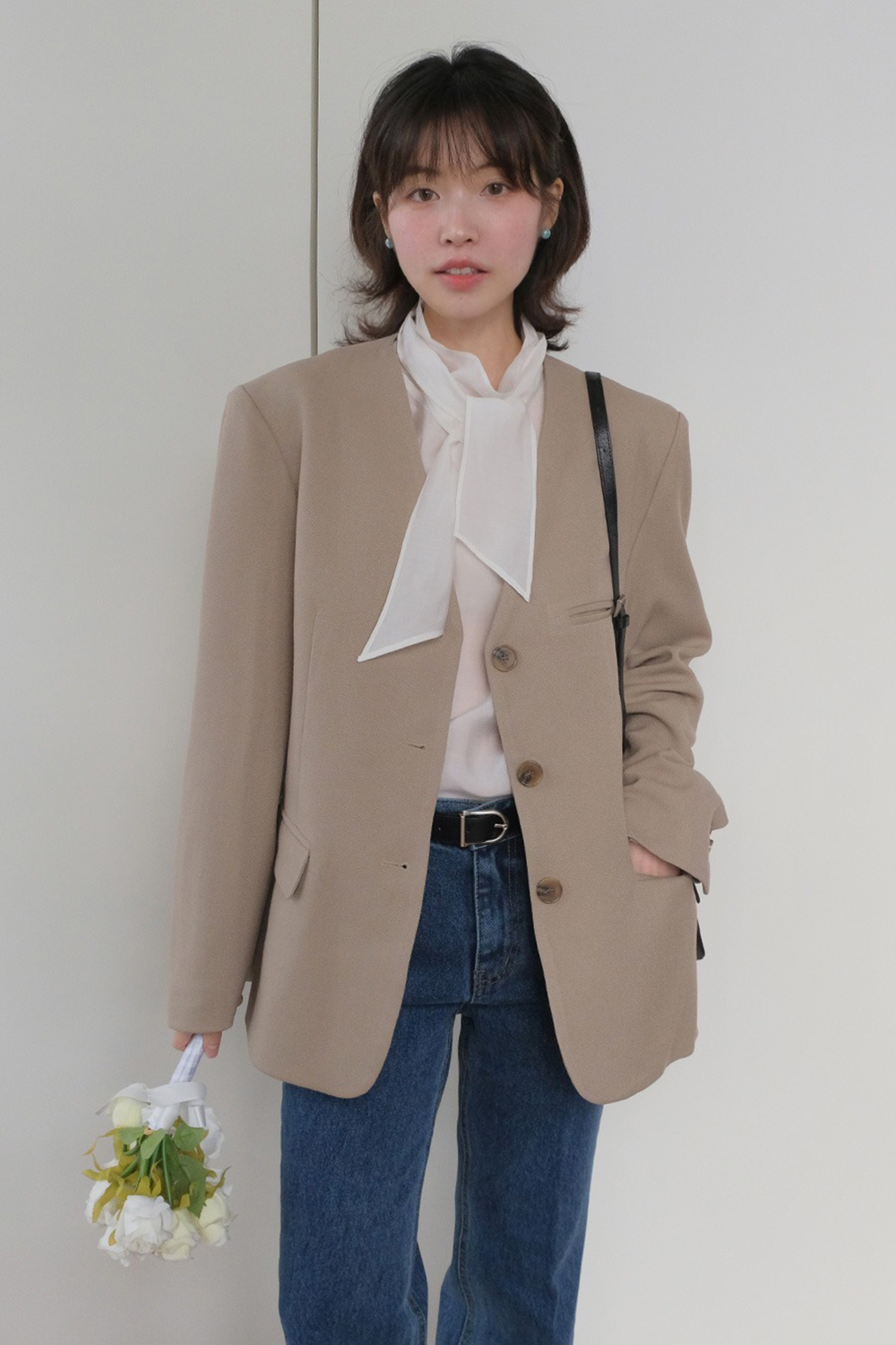 優雅立領綁帶襯衫,KOREA,354724,優雅立領綁帶襯衫,領500,999免運