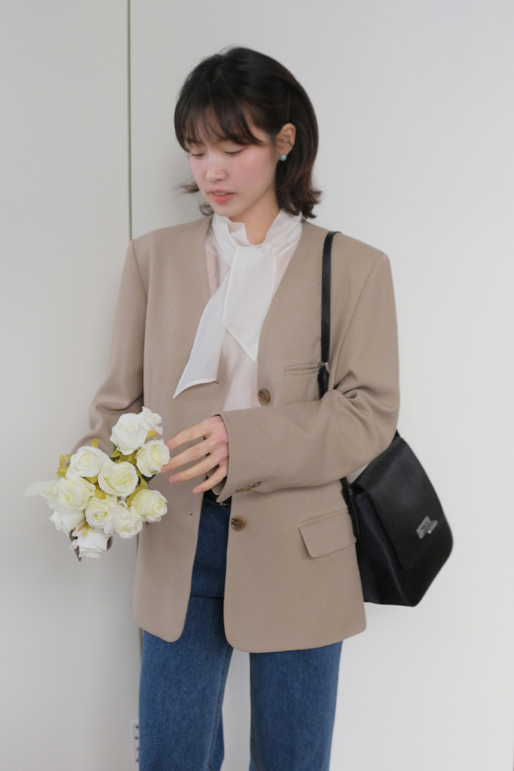 優雅立領綁帶襯衫,KOREA,354724,優雅立領綁帶襯衫,領500,999免運