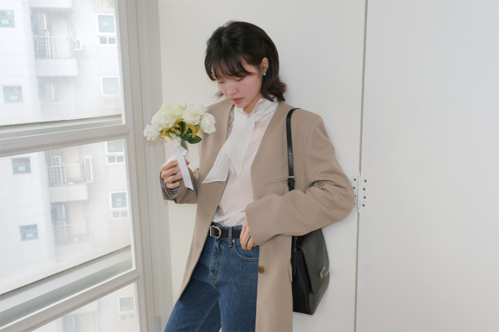 優雅立領綁帶襯衫,KOREA,354724,優雅立領綁帶襯衫,領500,999免運