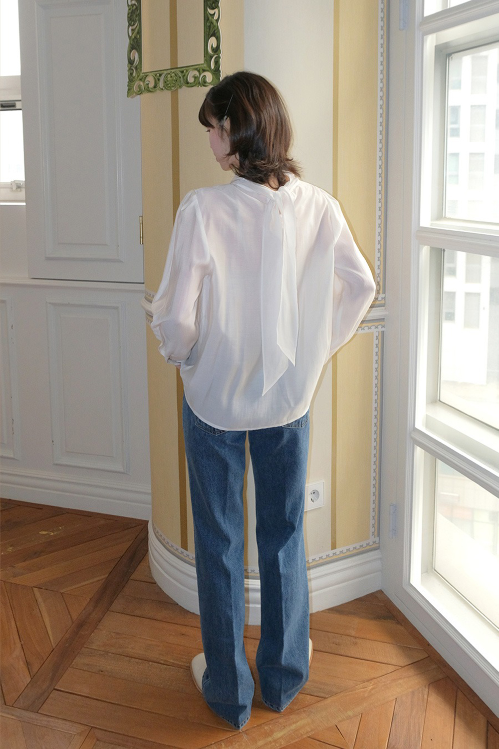 優雅立領綁帶襯衫,KOREA,354724,優雅立領綁帶襯衫,領500,999免運