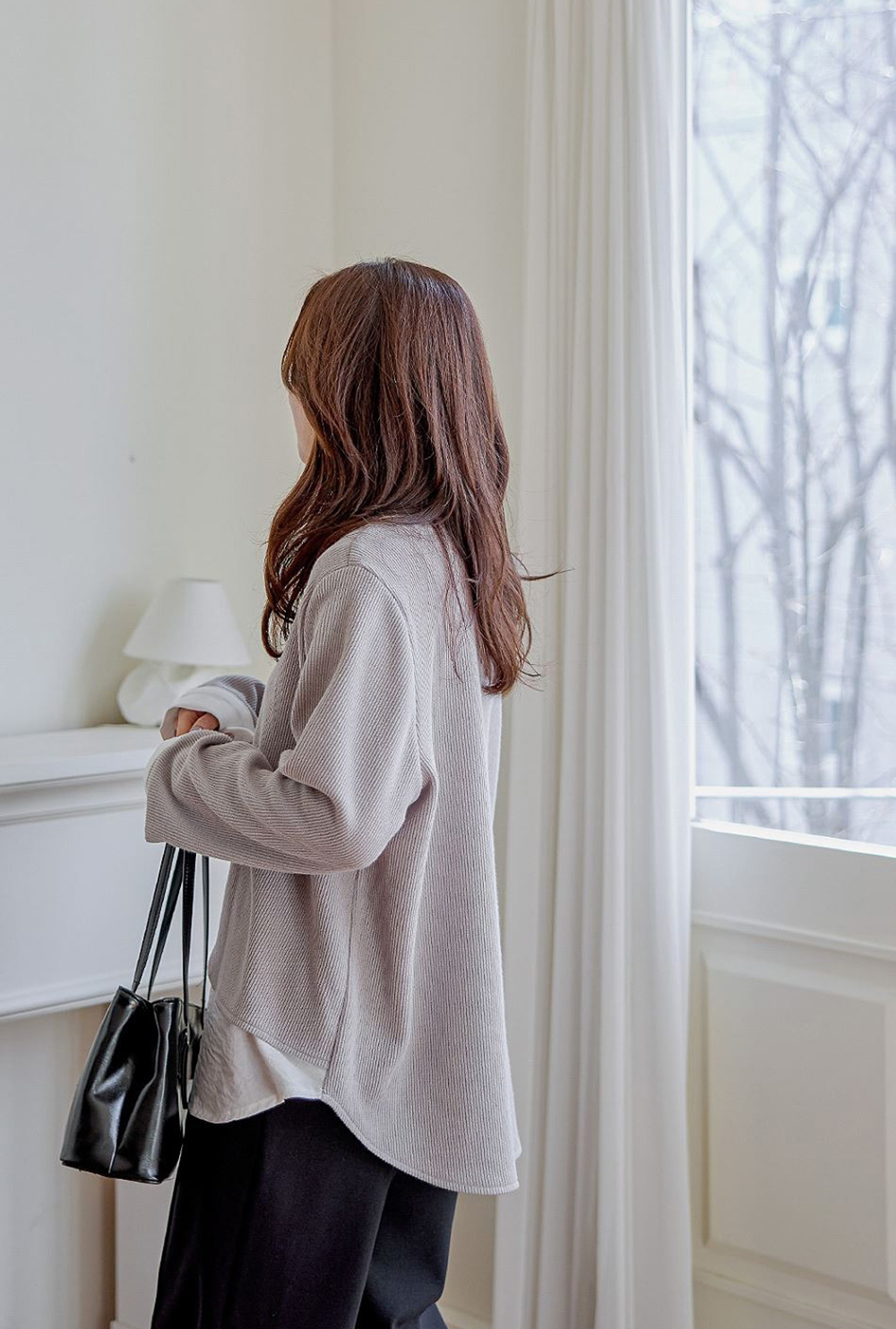 層次感假兩件開襟上衣,襯衫,KOREA,354811,層次感假兩件開襟上衣,999免運