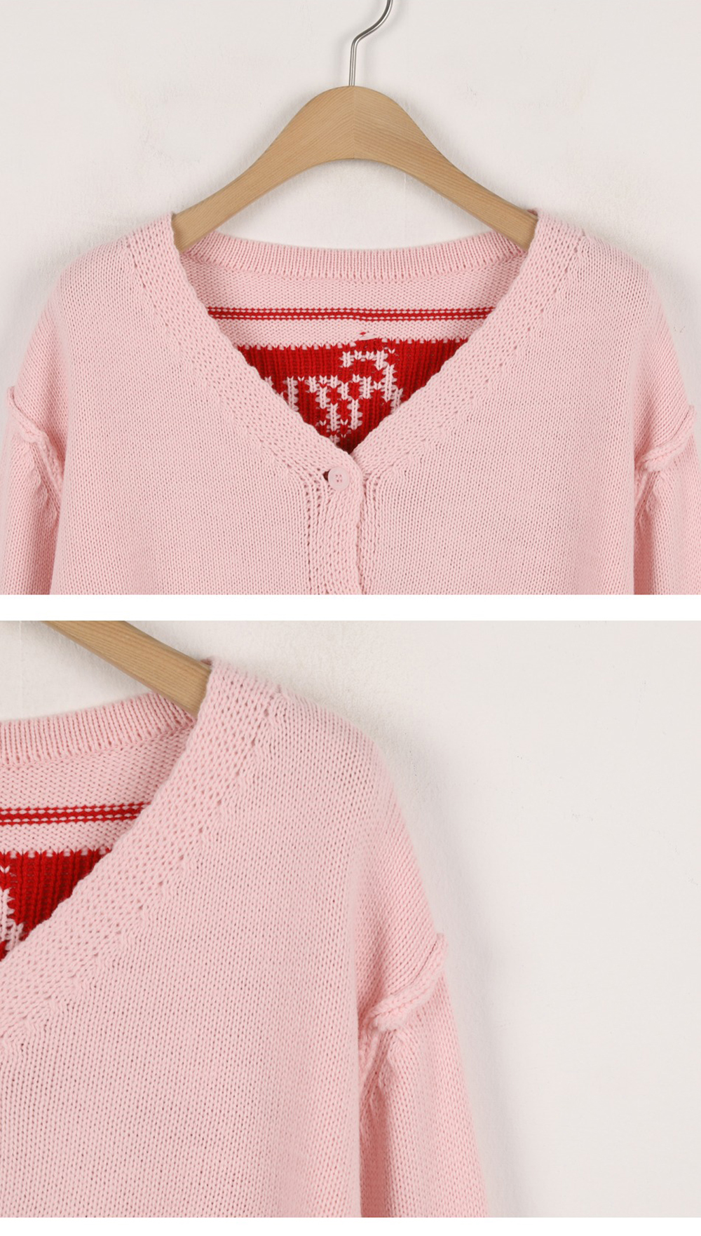 刺繡英字V領針織外套,KOREA,354827,刺繡英字V領針織外套,領500,999免運