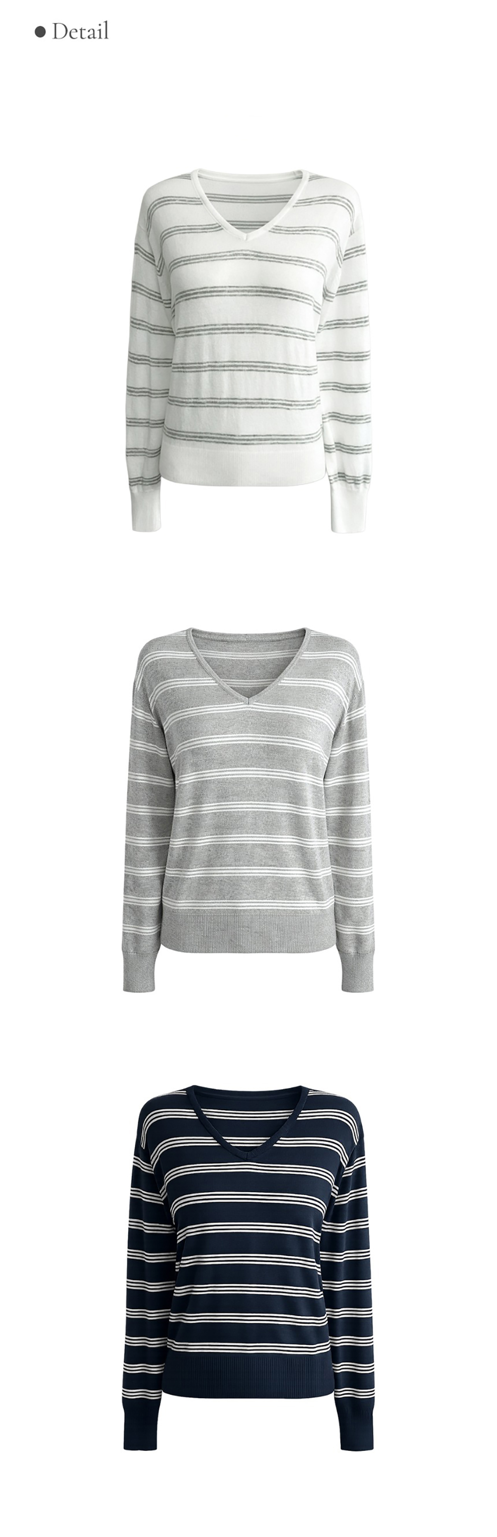 V領條紋針織上衣,KOREA,354837,V領條紋針織上衣,領500,999免運