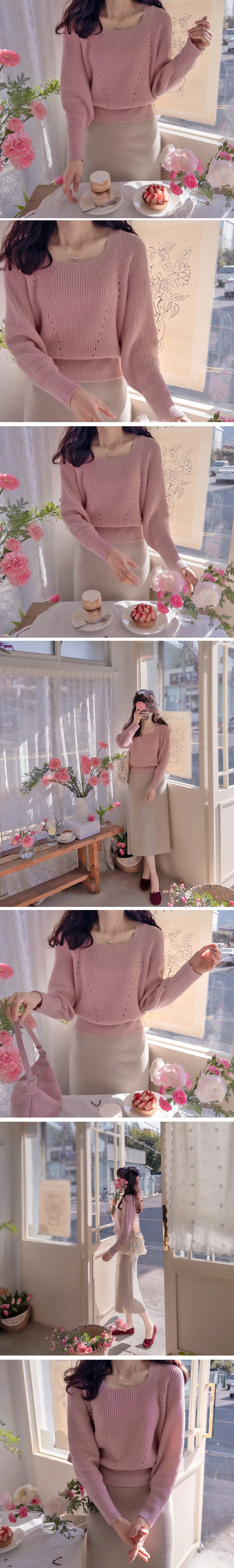 優雅簡約方領針織上衣,KOREA,354860,優雅簡約方領針織上衣,領500,999免運