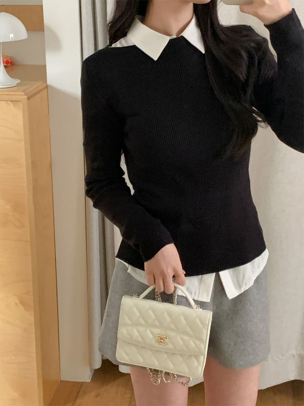 修身羅紋船領針織上衣,KOREA,354872,修身羅紋船領針織上衣,領500,999免運