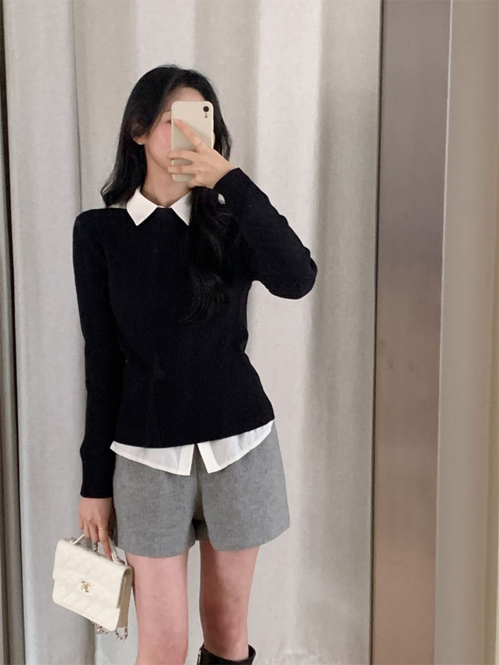 修身羅紋船領針織上衣,KOREA,354872,修身羅紋船領針織上衣,領500,999免運