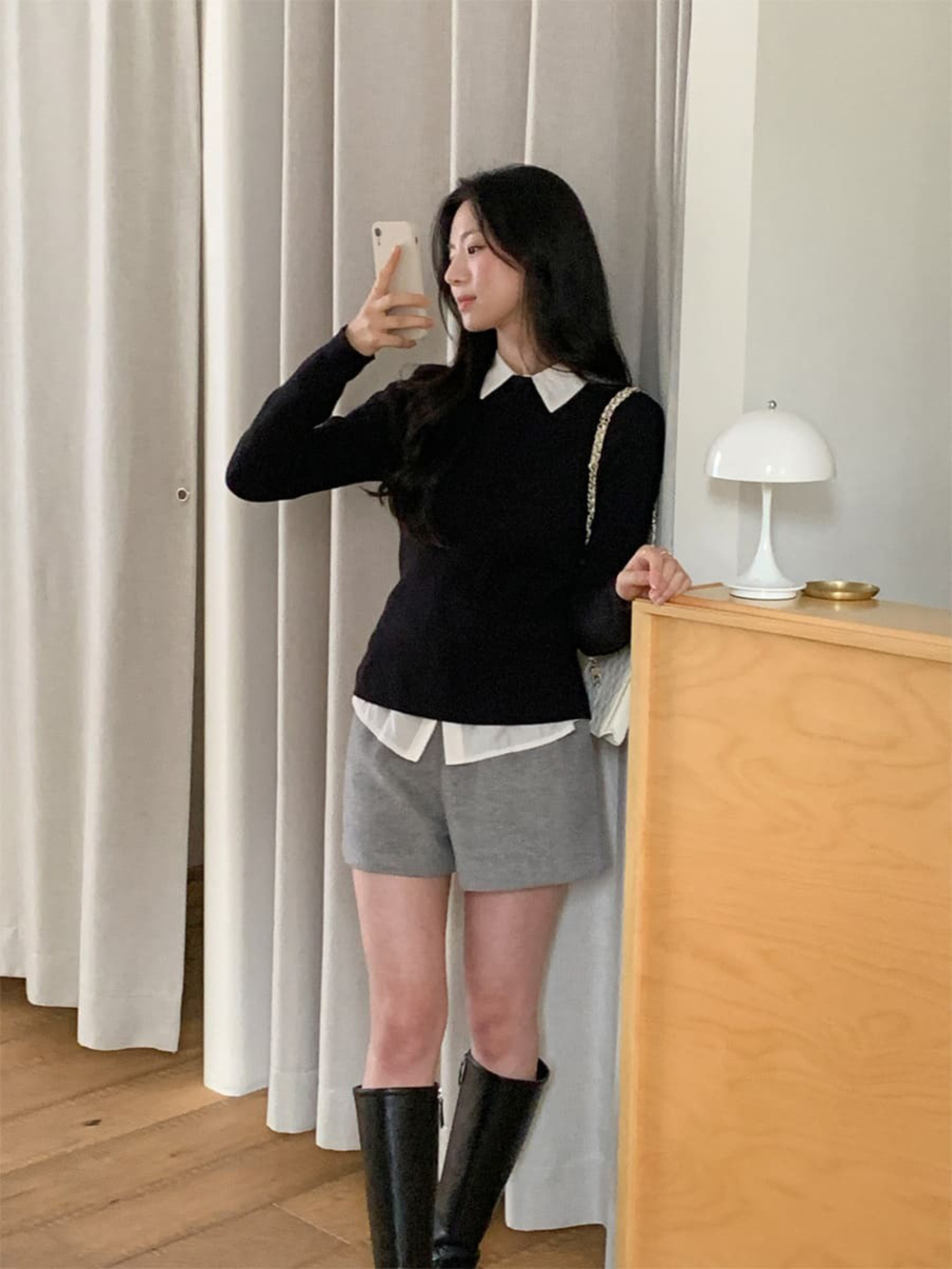 修身羅紋船領針織上衣,KOREA,354872,修身羅紋船領針織上衣,領500,999免運