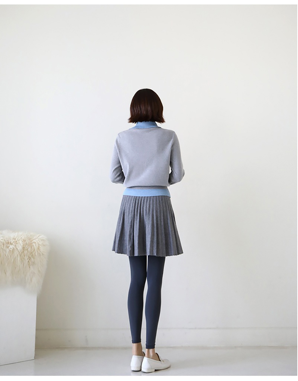 假兩件翻領針織上衣,KOREA,353903,假兩件翻領針織上衣,周新品優惠,NEWARRIVAL