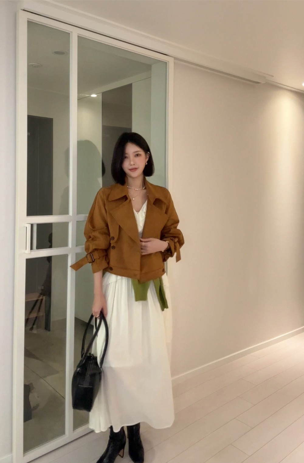 荷葉邊雪紡V領長洋裝,KOREA,353945,荷葉邊雪紡V領長洋裝,周新品優惠,NEWARRIVAL