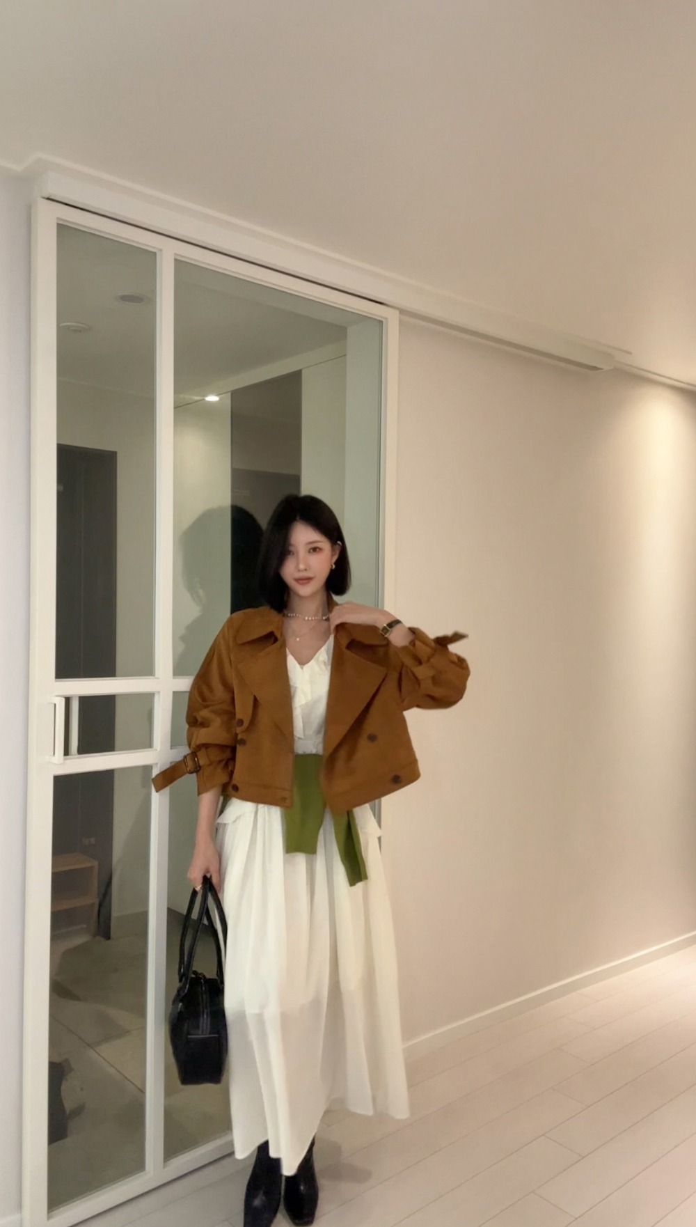 荷葉邊雪紡V領長洋裝,KOREA,353945,荷葉邊雪紡V領長洋裝,周新品優惠,NEWARRIVAL