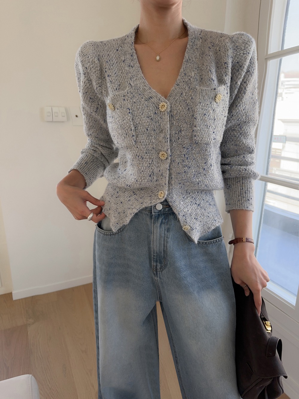 輕奢氣質針織開襟上衣,KOREA,354162,輕奢氣質針織開襟上衣,周新品優惠,NEWARRIVAL