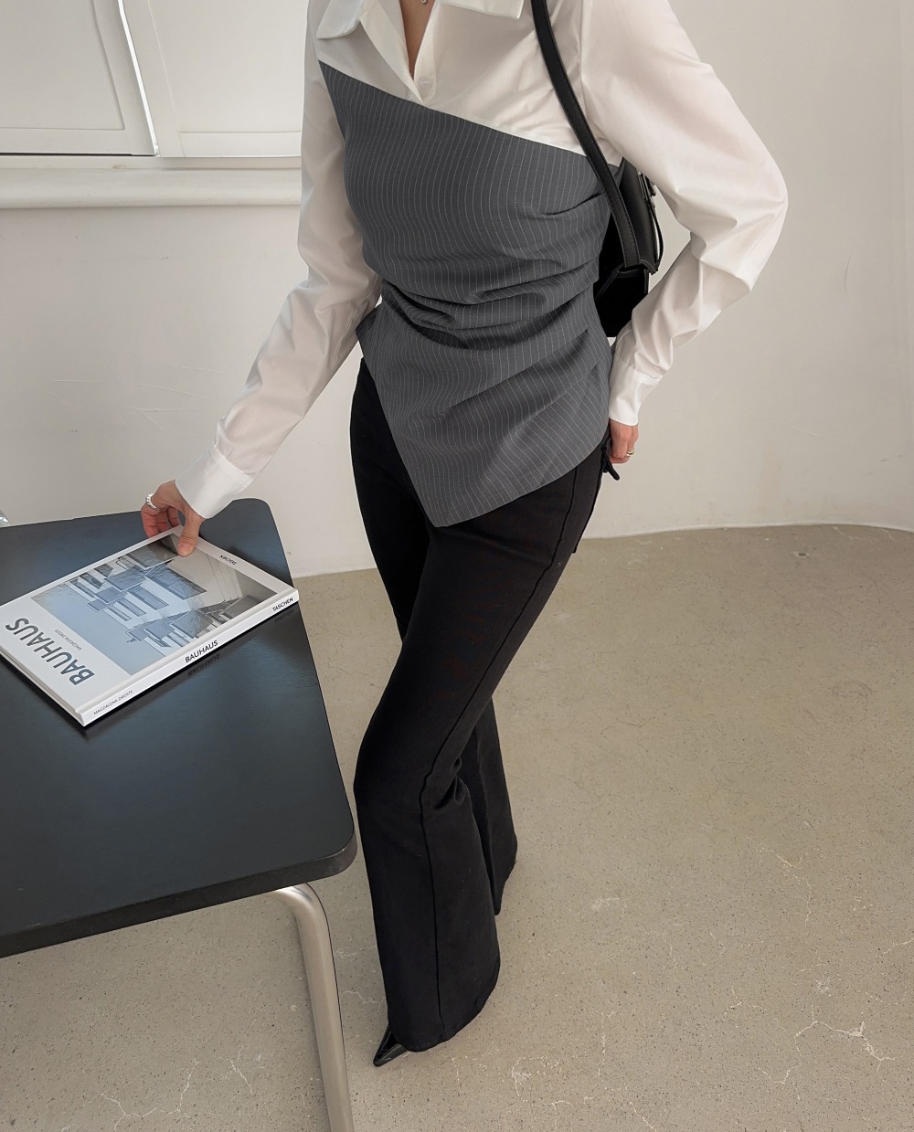 不規則剪裁拼接襯衫,KOREA,354165,不規則剪裁拼接襯衫,周新品優惠,NEWARRIVAL