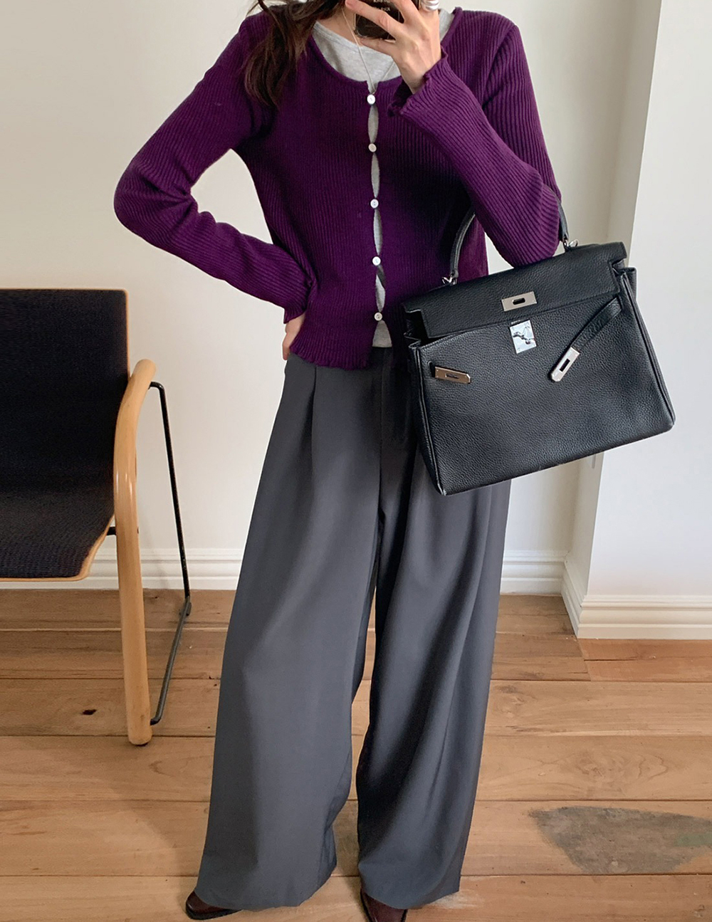 簡約質感側釦設計寬褲,KOREA,354217,簡約質感側釦設計寬褲,周新品優惠,NEWARRIVAL