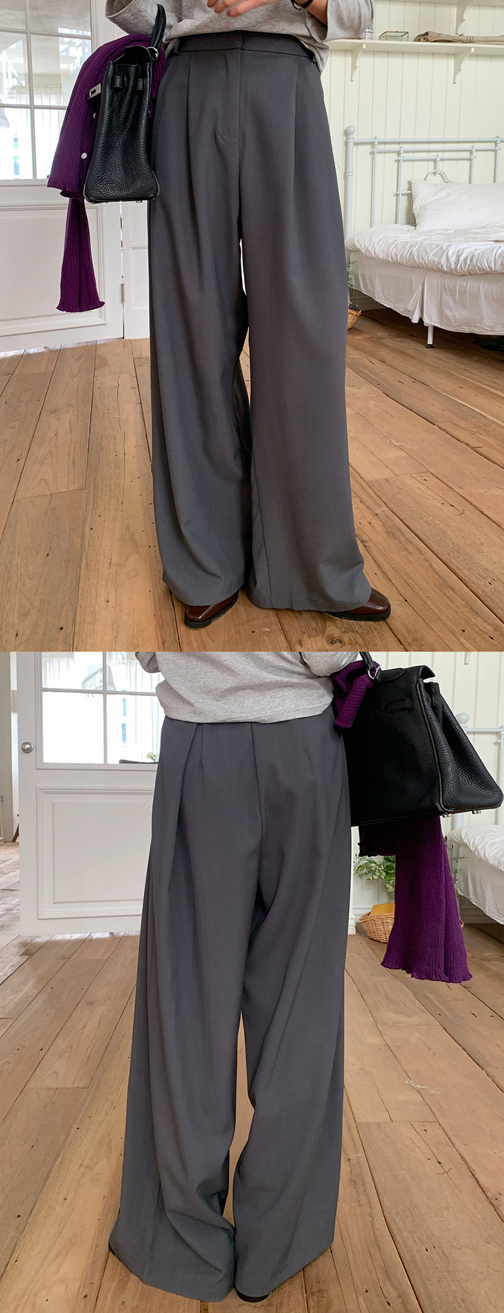 簡約質感側釦設計寬褲,KOREA,354217,簡約質感側釦設計寬褲,周新品優惠,NEWARRIVAL