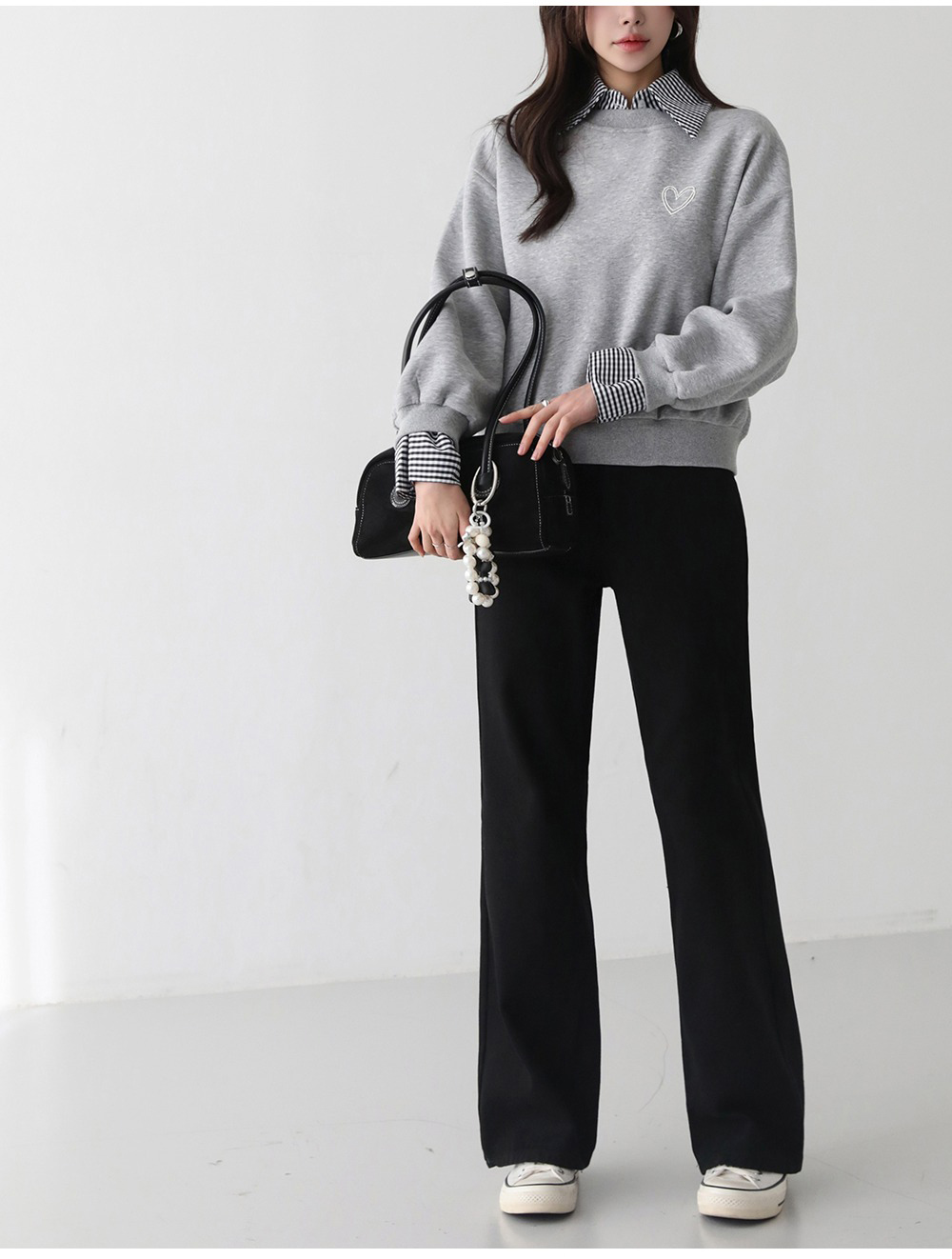 心型刺繡假兩件上衣,KOREA,354224,心型刺繡假兩件上衣,周新品優惠,NEWARRIVAL