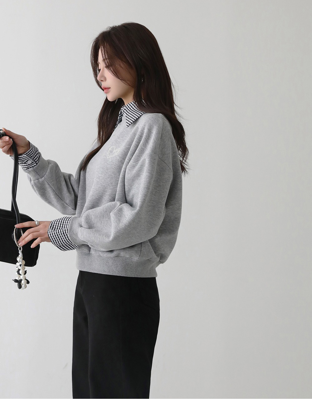 心型刺繡假兩件上衣,KOREA,354224,心型刺繡假兩件上衣,周新品優惠,NEWARRIVAL