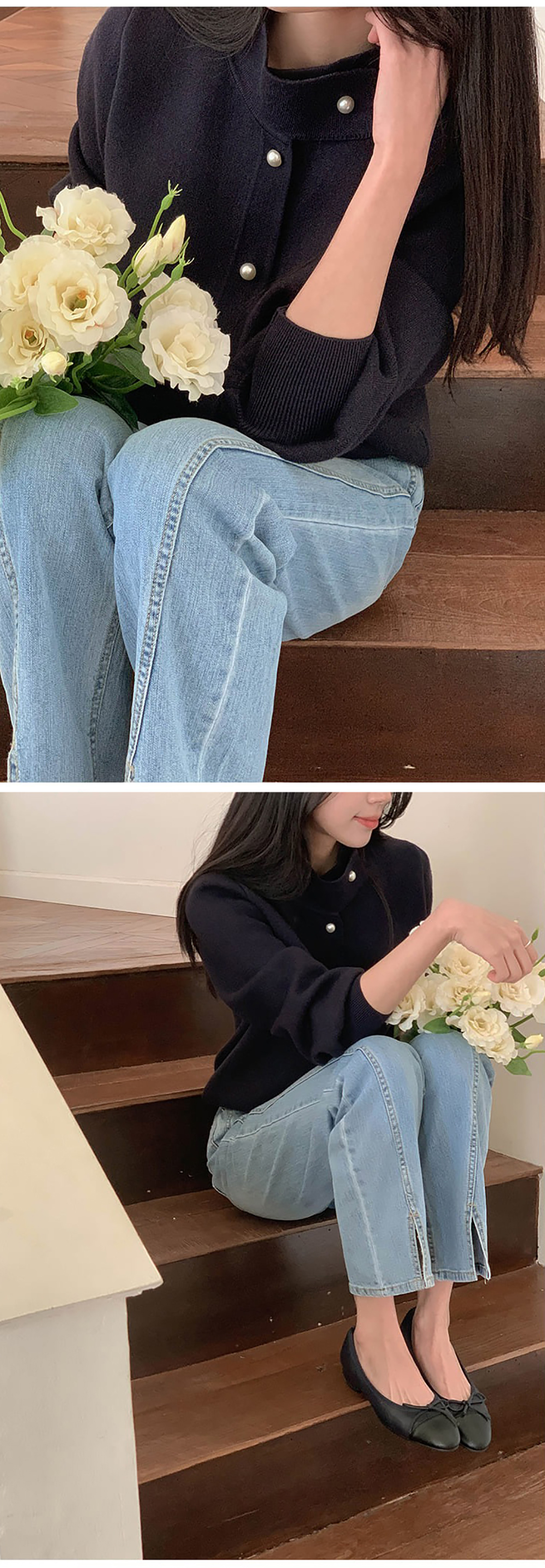 珍珠釦立領針織外套,KOREA,355790,珍珠釦立領針織外套,周新品優惠,NEWARRIVAL