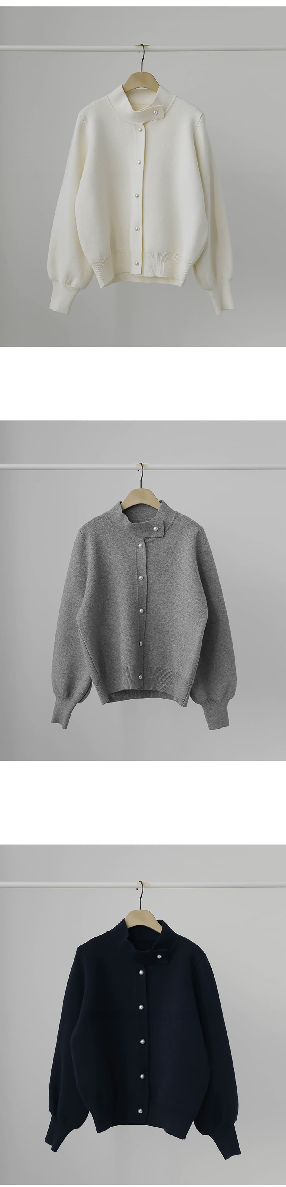 珍珠釦立領針織外套,KOREA,355790,珍珠釦立領針織外套,周新品優惠,NEWARRIVAL