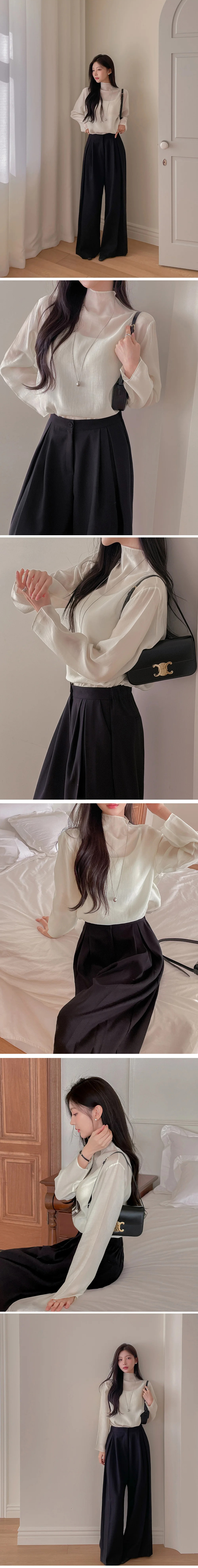 半領透膚天絲雪紡上衣,KOREA,355804,半領透膚天絲雪紡上衣,領500,999免運