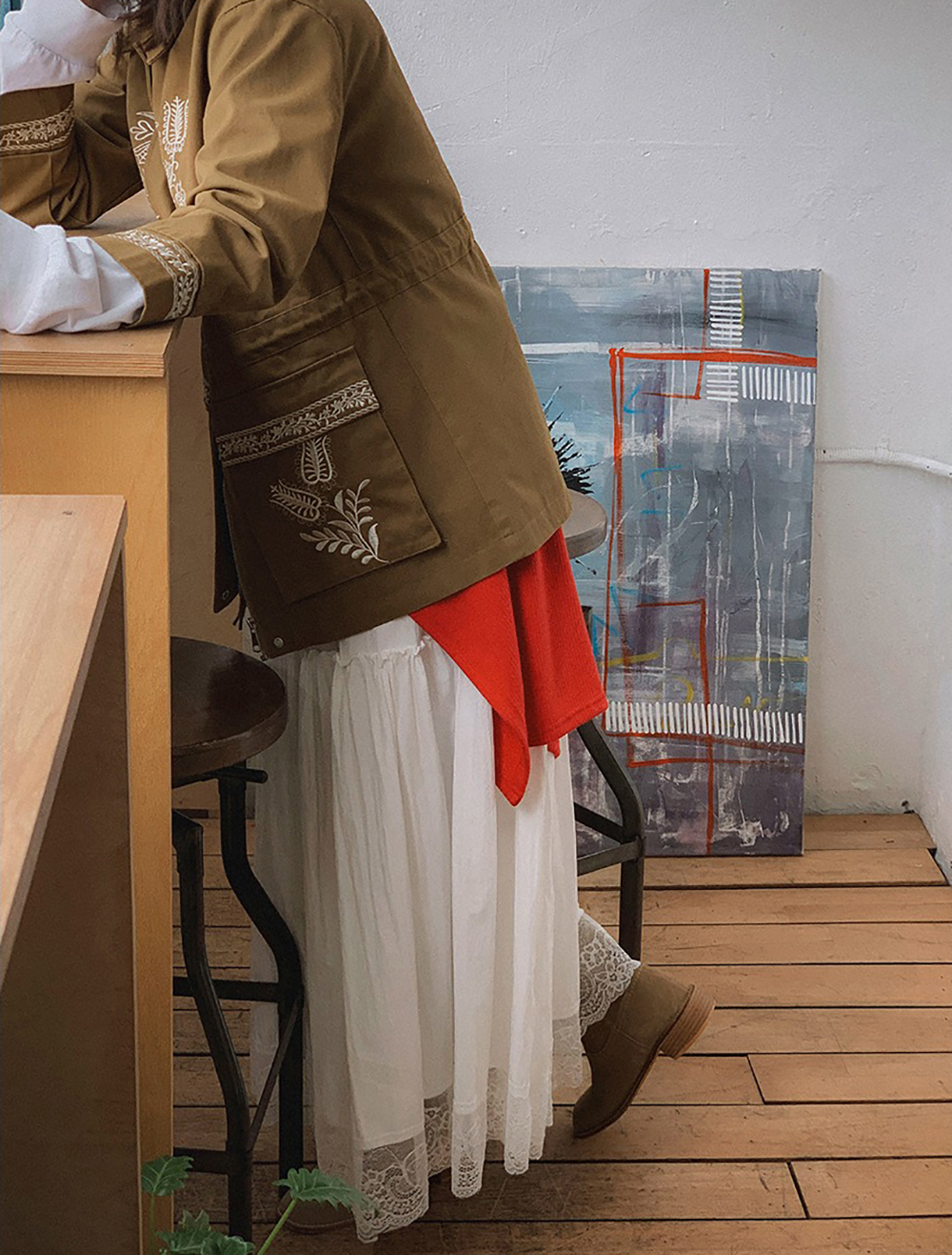 復古蕾絲拼接蛋糕長裙,KOREA,355840,復古蕾絲拼接蛋糕長裙,領500,999免運