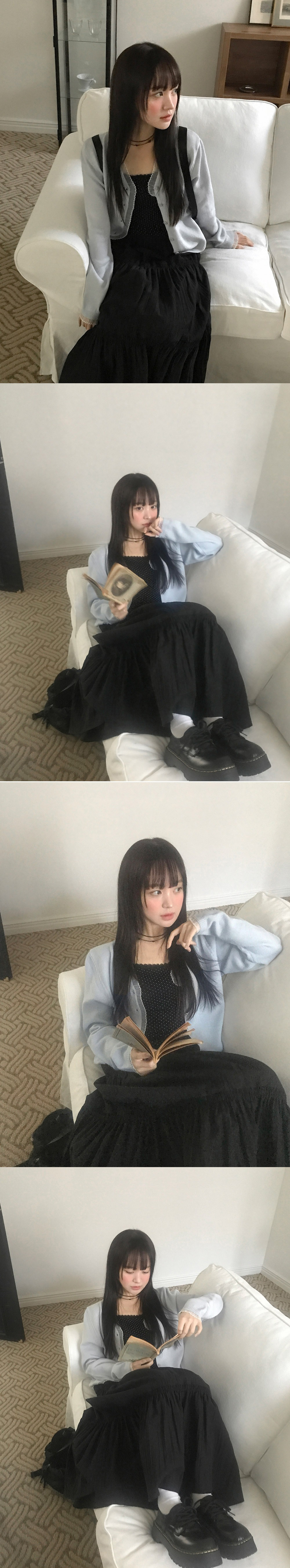 雪紡荷葉邊針織外套,KOREA,355845,雪紡荷葉邊針織外套,周新品優惠,NEWARRIVAL