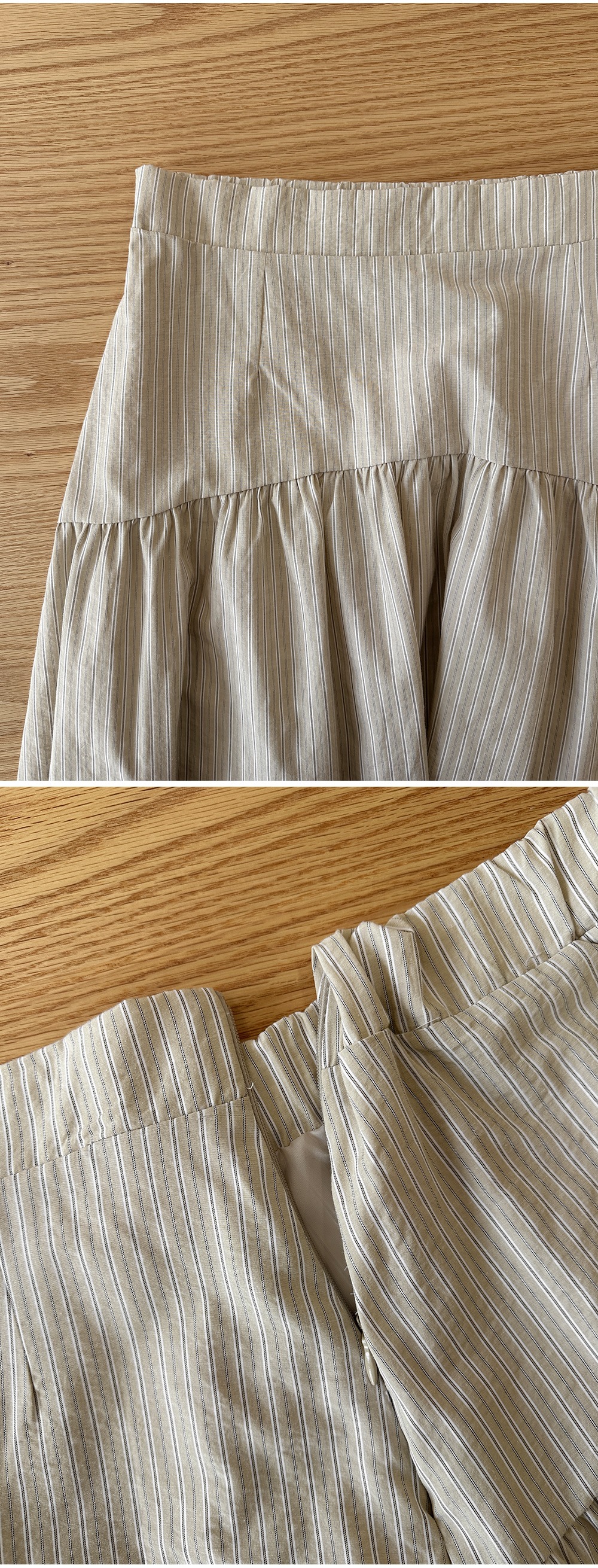 後鬆緊腰條紋A字長裙,KOREA,355925,後鬆緊腰條紋A字長裙,周新品優惠,NEWARRIVAL