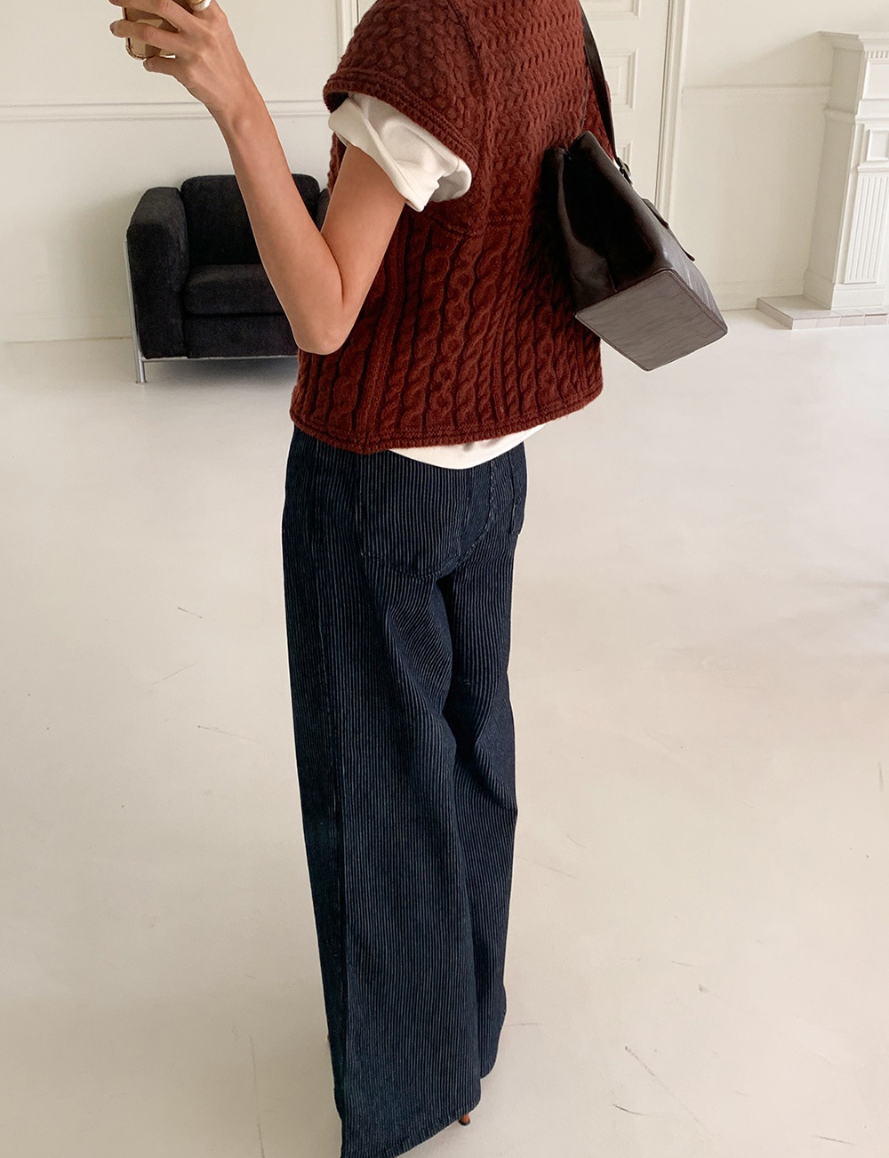 質感細條紋直筒牛仔褲,KOREA,355337,質感細條紋直筒牛仔褲,領500,999免運